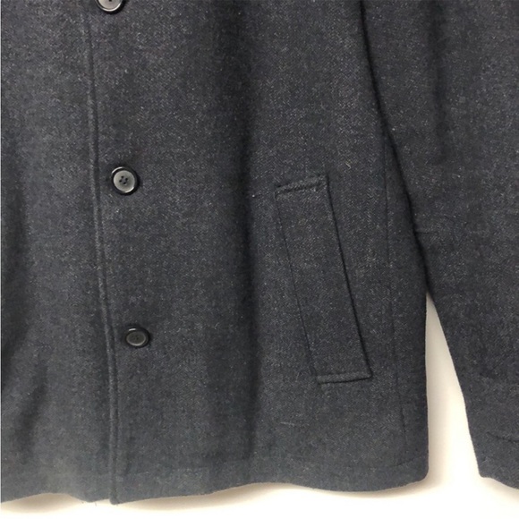 Alfred Sung Double Breasted Mock Neck Wool Peacoat - Picture 5 of 8